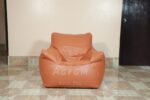 Faux Leather Single Couch Bean Bag - Varnish - Image 4
