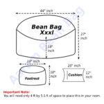 Giant Roll Fabrics Xxxl 3pcs Combo Bean Bag- Golden/Charcoal - Image 2