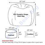 Faux Leather Xxl Pumpkin Shape 3pcs Combo Bean Bag - Red - Image 2