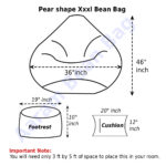 Faux Leather Xxxl Pear Shape 3pcs Combo Bean Bag - Navy Blue - Image 2