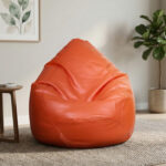 Faux Leather Xxxl Pear Shape Single Bean Bag - Orange