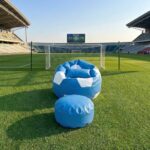 Faux Leather XxL Football Shape 3pcs Combo Bean Bag World Cup Edition- Skyblue/White (Argentina) - Image 3
